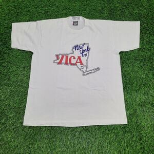 Vintage 1991 New-York 25th Anniversary Shirt Womens XL 21x26 White Vica